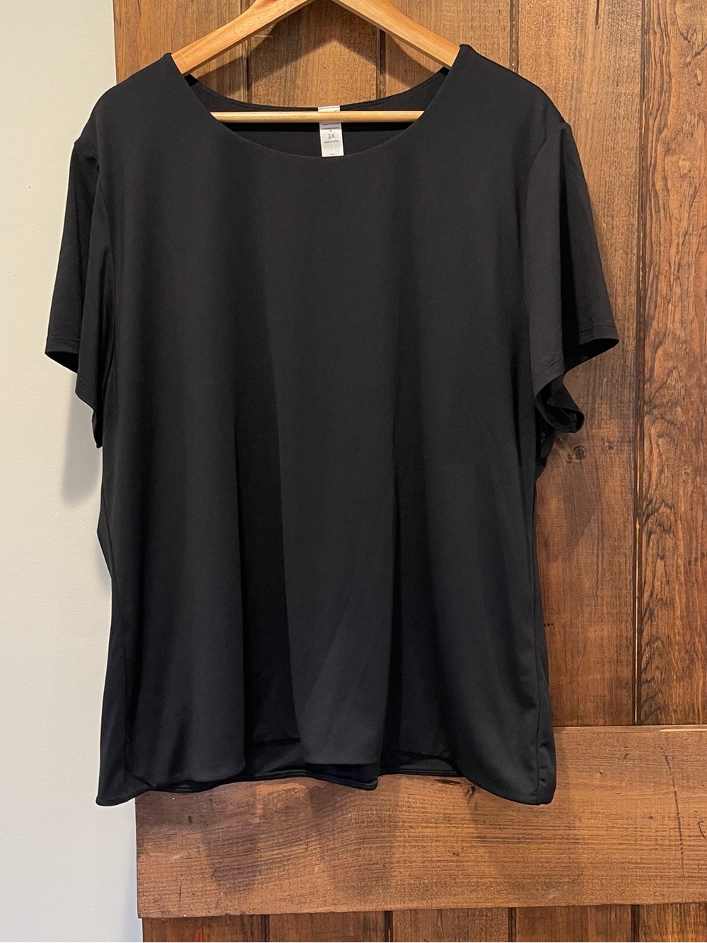 Yogalicious Contour Cali Short Sleeve Tee Black 3X Sporty Yoga Workout